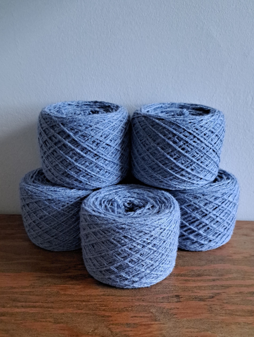 100% Lambswool Soft Blue Yarn, 500g